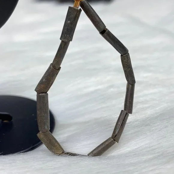 Wood Bead Hoop Pierced Earrings - Picture 3 of 5